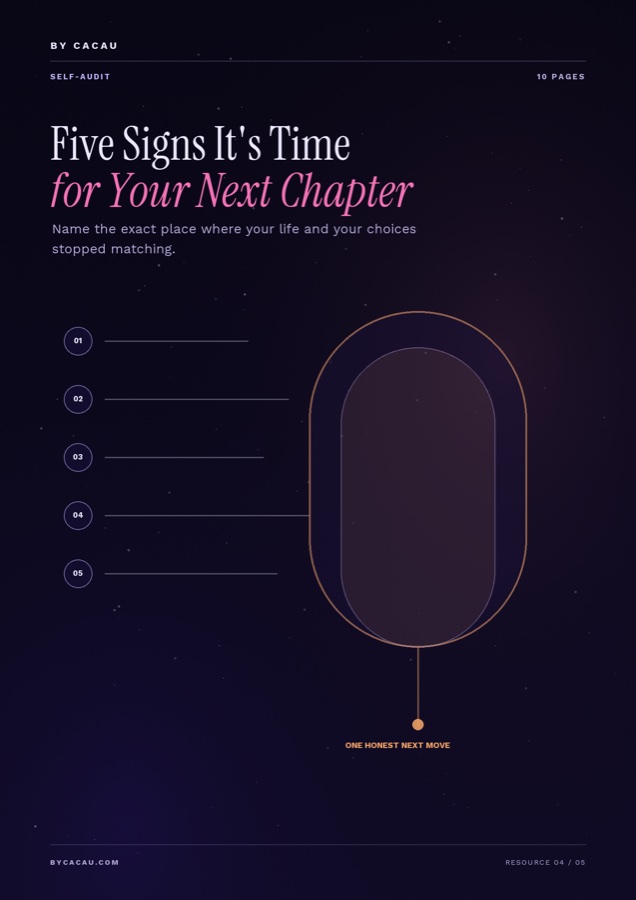 The cover of Five Signs It's Time for Your Next Chapter.